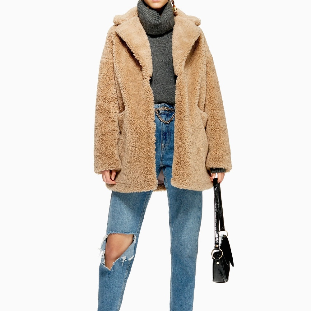 Topshop Borg Coat (UK 8-  US 4)